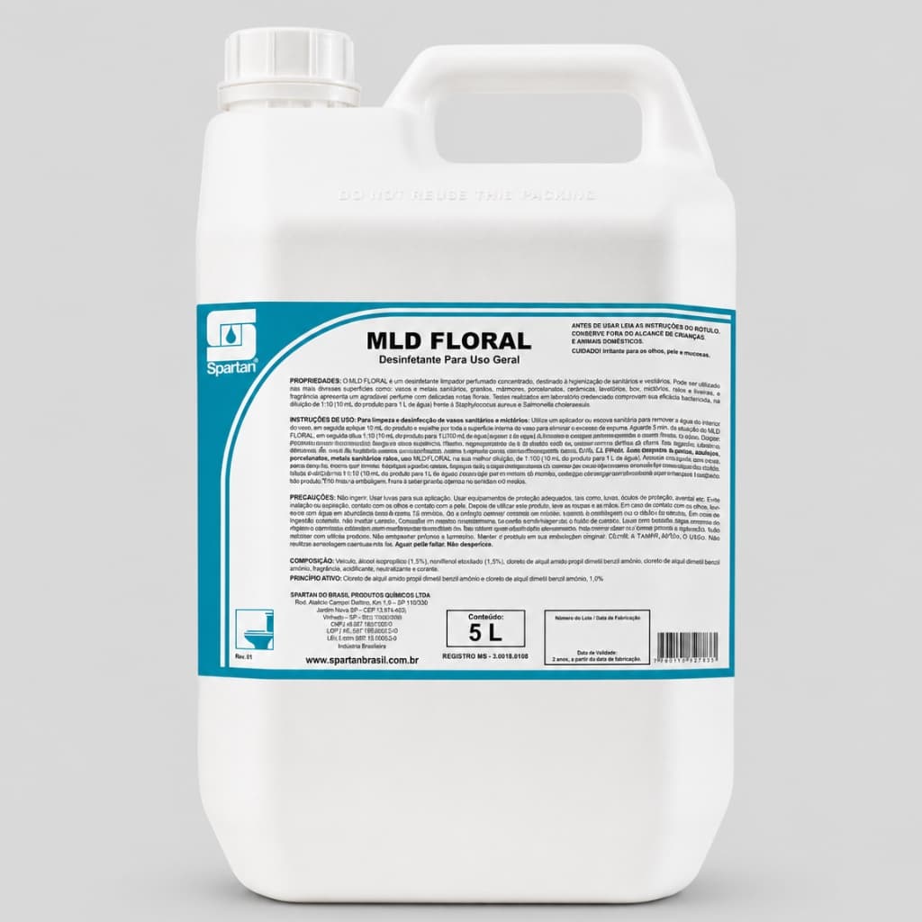 Mld Floral Desinfetante Perfumado Uso Geral Concentrado Limpador Multiuso Higienização Spartan Original
