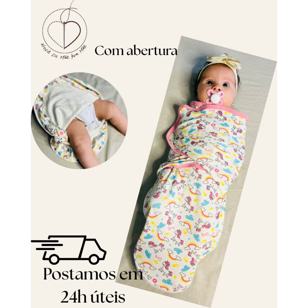 Swadle personalizado com 70cm de comprimento com zíper