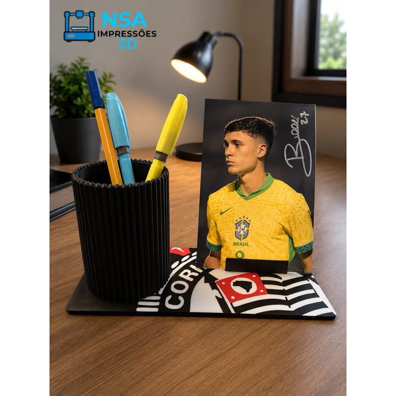 Porta caneta e foto personalizado Corinthians