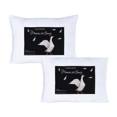 Kit C/4 ou 2 Travesseiro Pluma de Ganso 50x70cm Confortavel e Relachante