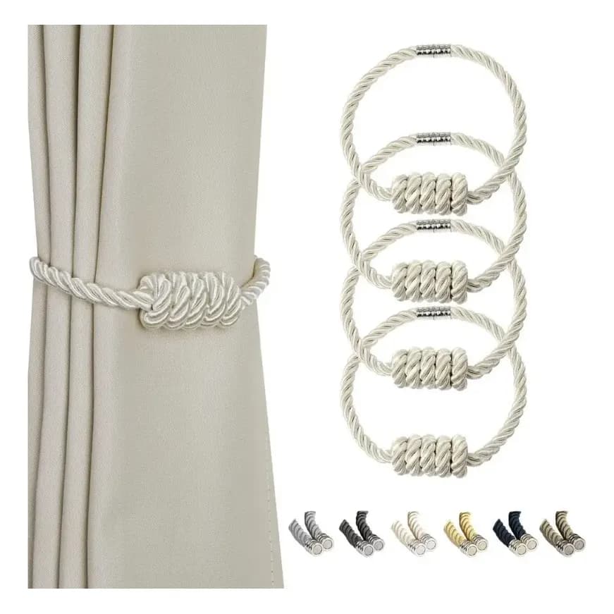 Kit 2/4 Prendedor de Cortina Magnético Trançado Infinity