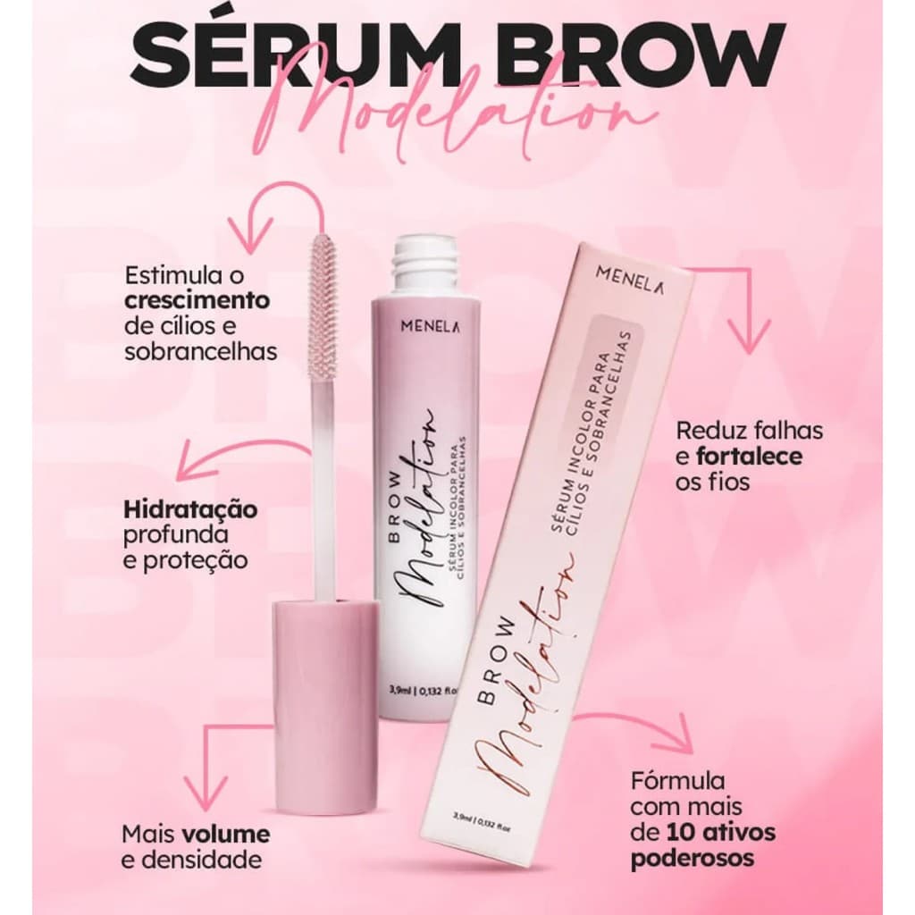 Sérum Brow Modelation Incolor Menela 3,9ml  Definição natural  fortalecimento
