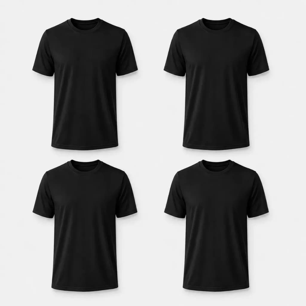 Kit 4 Camisetas Dry Fit Fitness Preta para Academia Corrida e Treino