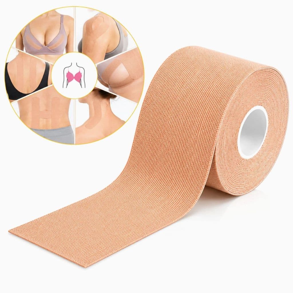 Fita Adesiva 5M para Seios Rolo Protetor de Bico Sutiã Invisível Lift Tape Sustentação Bege