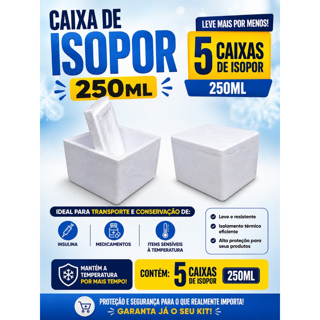 5 caixinha de isopor t-ermica 250 ml