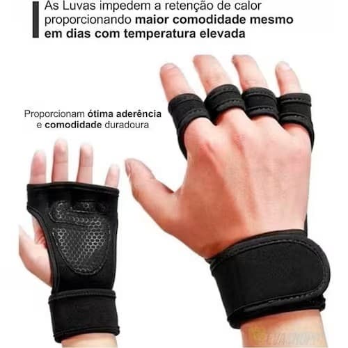 Luva De Academia Grip Hook Treino Crossfit Musculação Ciclismo Feminino Masculino