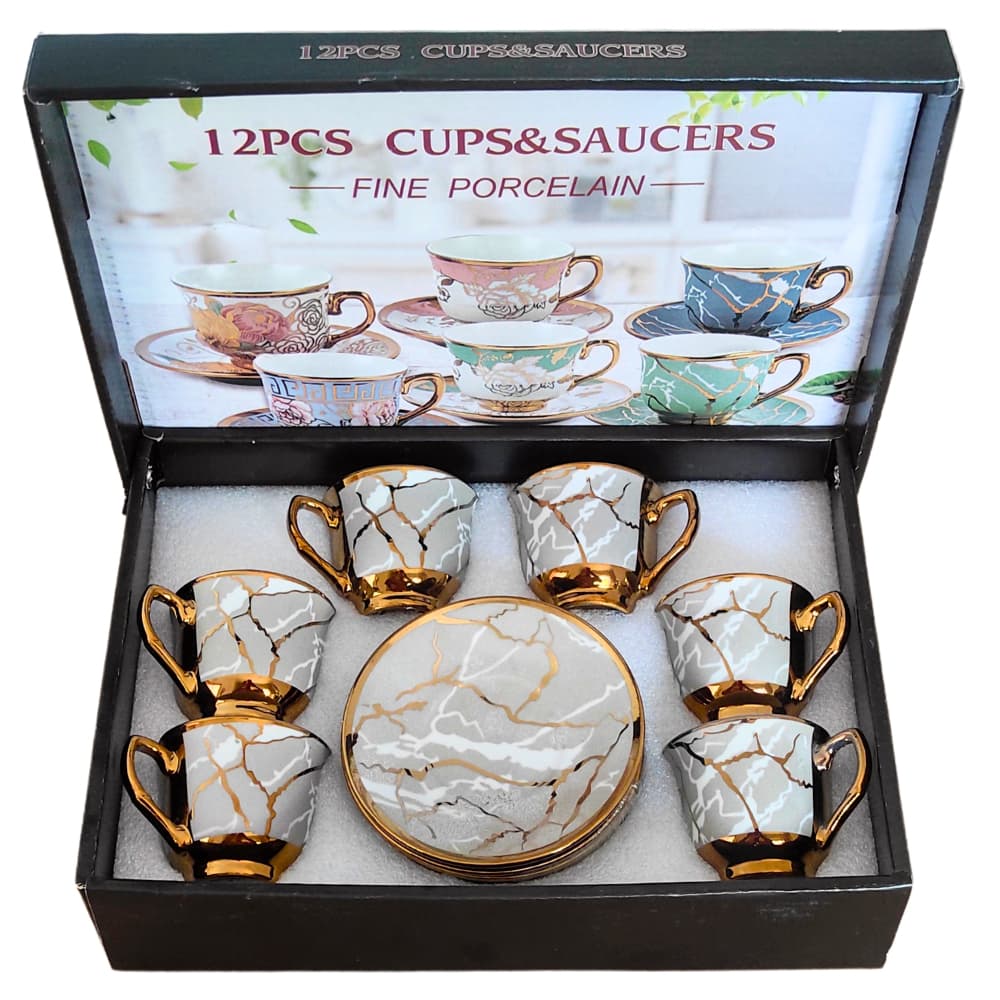 Promoção! Conjunto com  12 peças de Porcelana Chinesa para Café e Chá 80ml. O melhor custo-benefício para sua casa