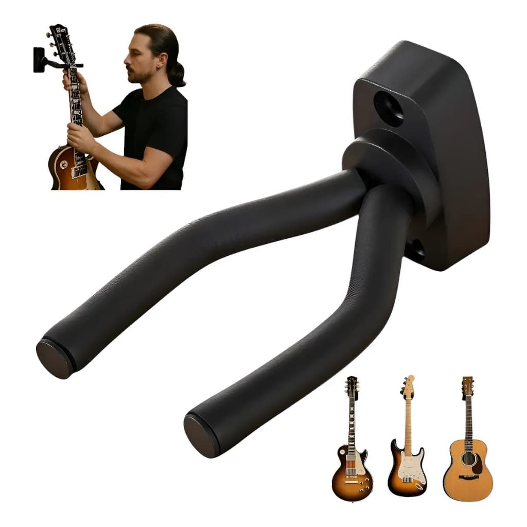 Suporte Gancho de Parede GWH para Violão Guitarra Baixo Cavaquinho Violino Ukulele Acolchoado Ajustável