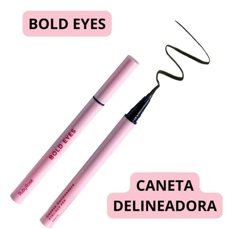 Caneta Delineadora Ruby Rose Bold Eyes Preta Precisão Alta Fixação Longa Duração