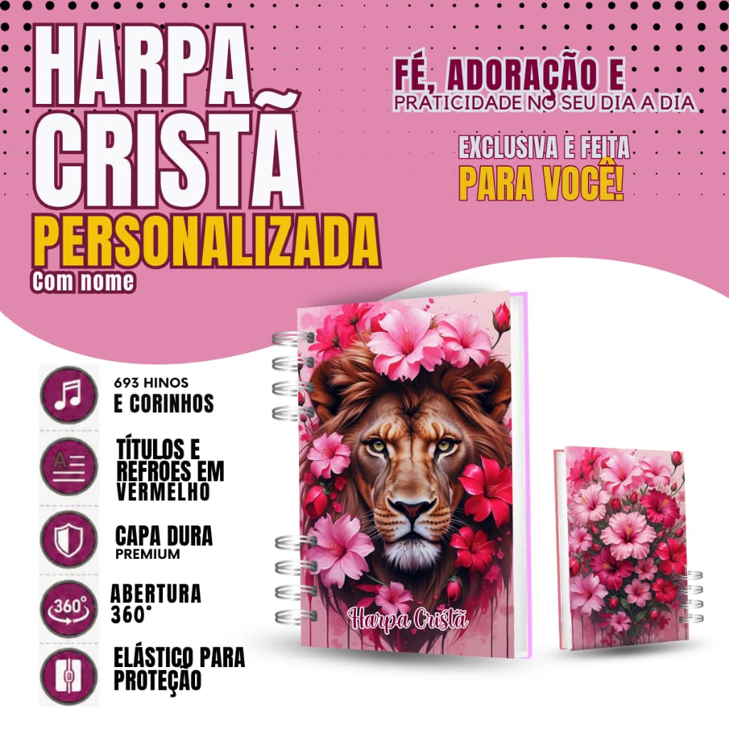 Harpa Cristã Personalizada Letra grande+ Corinhos ENVIO RAPIDO tamanho a5