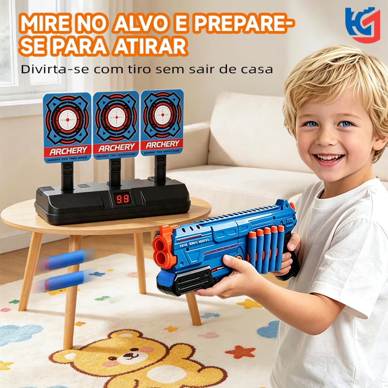 Lançador de Dardos Espuma Arminha Brinquedo Infantil Com 12 Dardos Tiro ao Alvo Presente Meninos