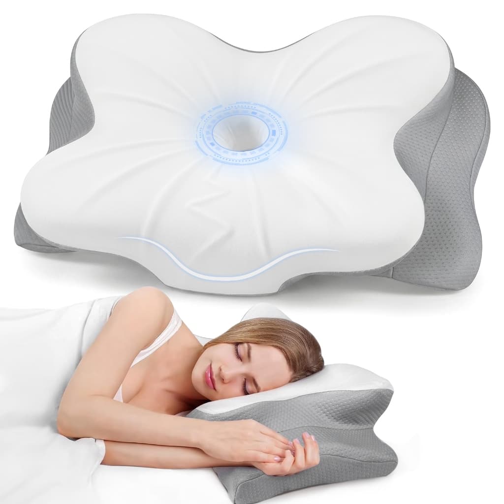 Travesseiro Ortopédico Cervical Tipo Borboleta Ergonômico Espuma Viscoelástica