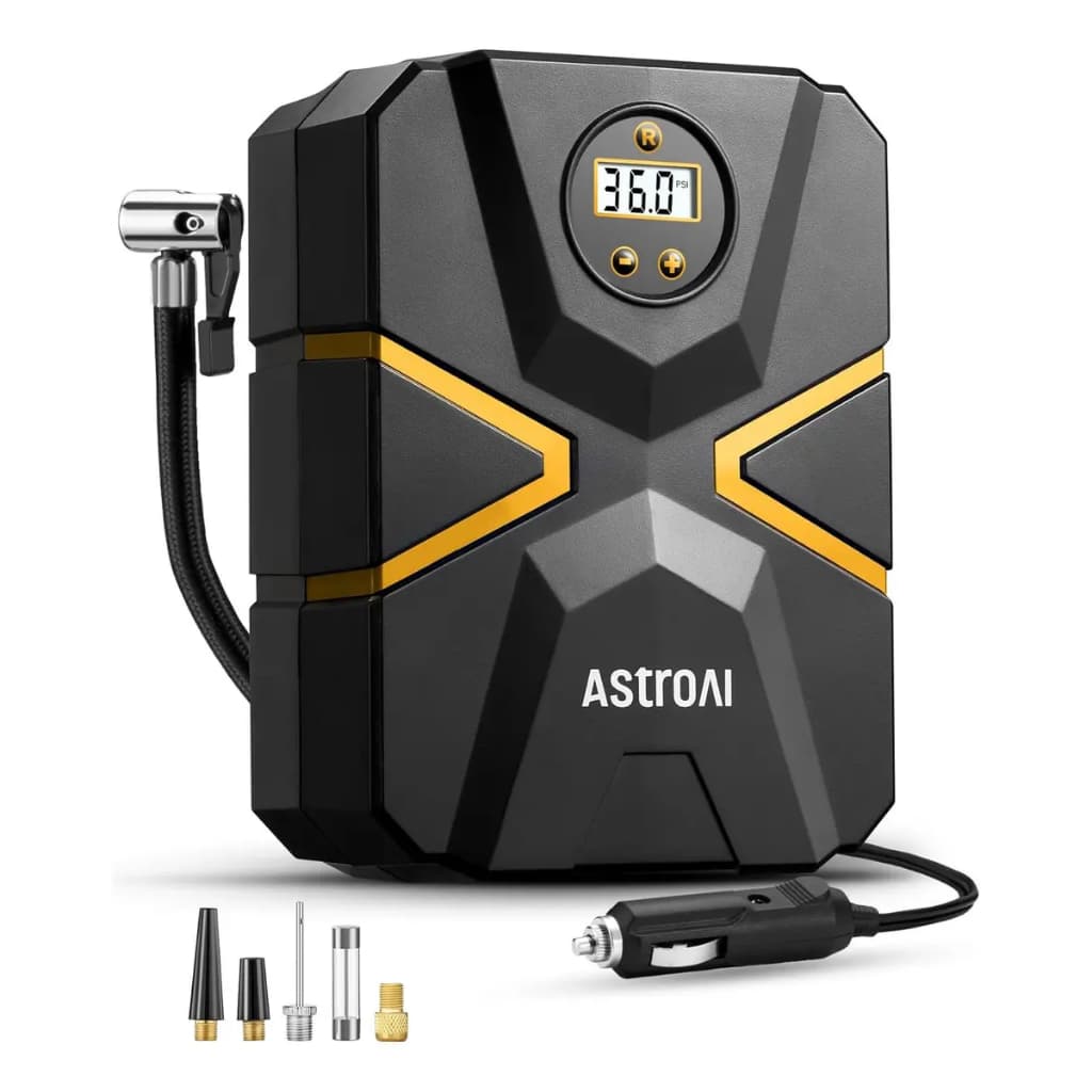 Compressor de ar AstroAI 12V CC,bomba digital para pneus de carro,150PSI,pressão pré-definida e desligamento automático,