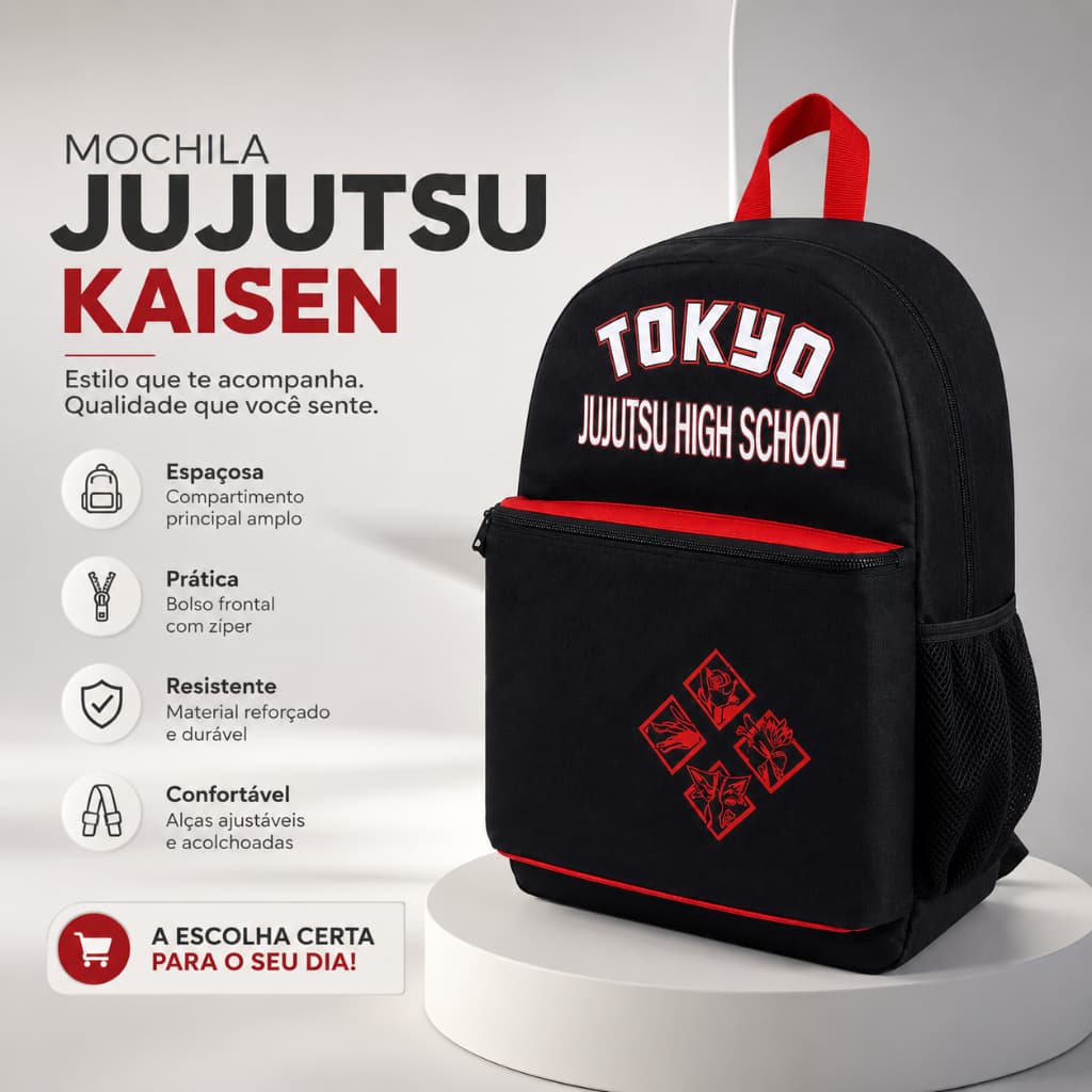 Mochila Escolar Juvenil Dermiwil Tokyo Jujutsu High School  Anime Original Resistente Espaçosa