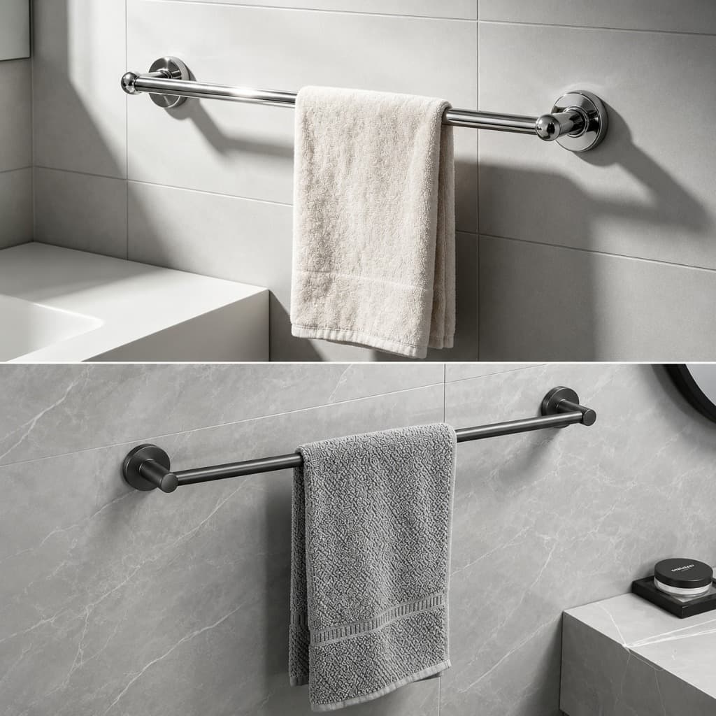 Toalheiro de Parede 60 cm Liga de Zinco Porta Toalha Banheiro