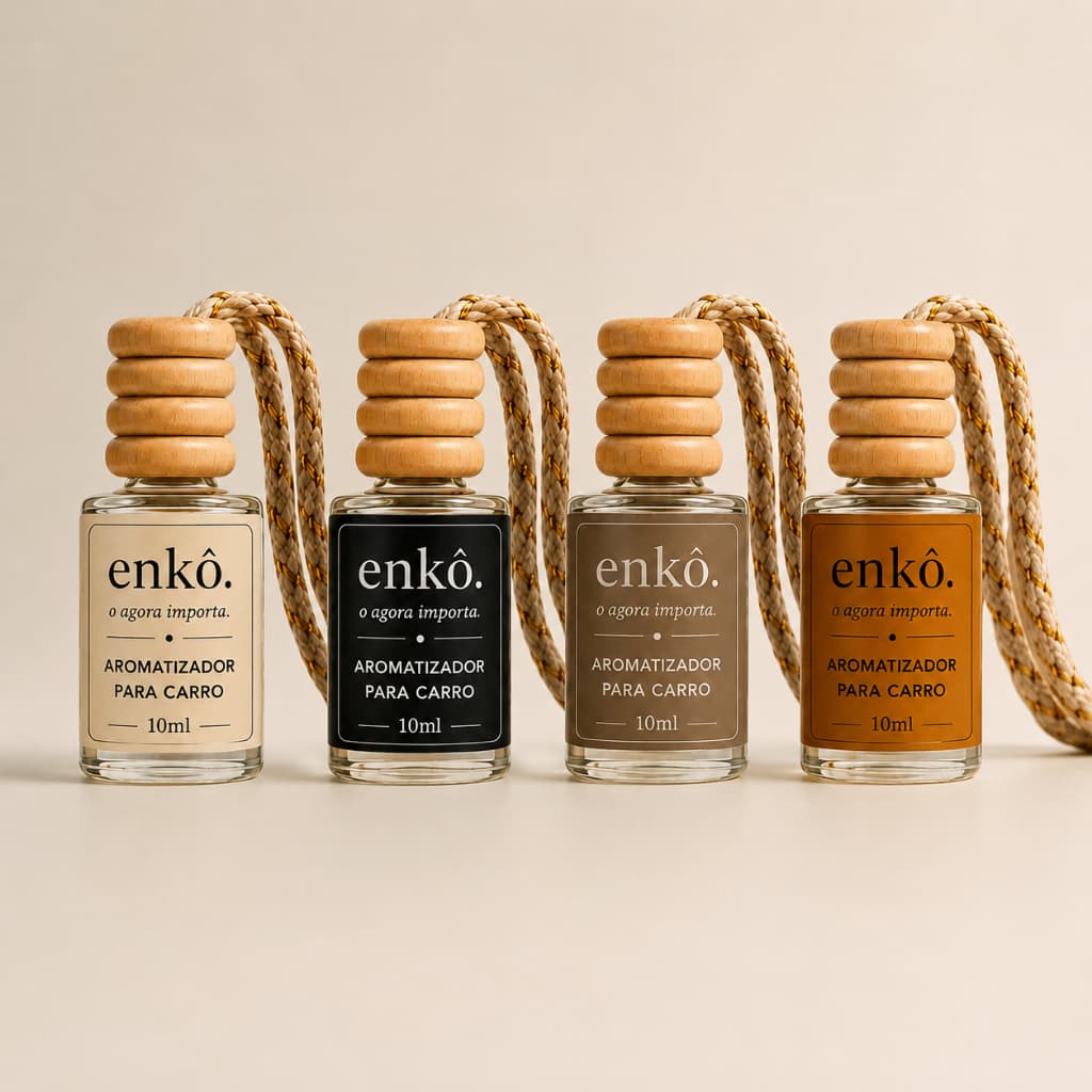 Kit 4 Aromatizador Carro Perfume Automotivo Luxo Enkô Premium 10ml