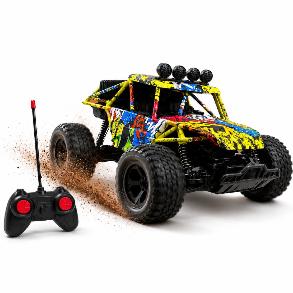 Carrinho Controle Remoto Off Road 2.4GHz 4x4 Suspensão Independente Pneus Grandes
