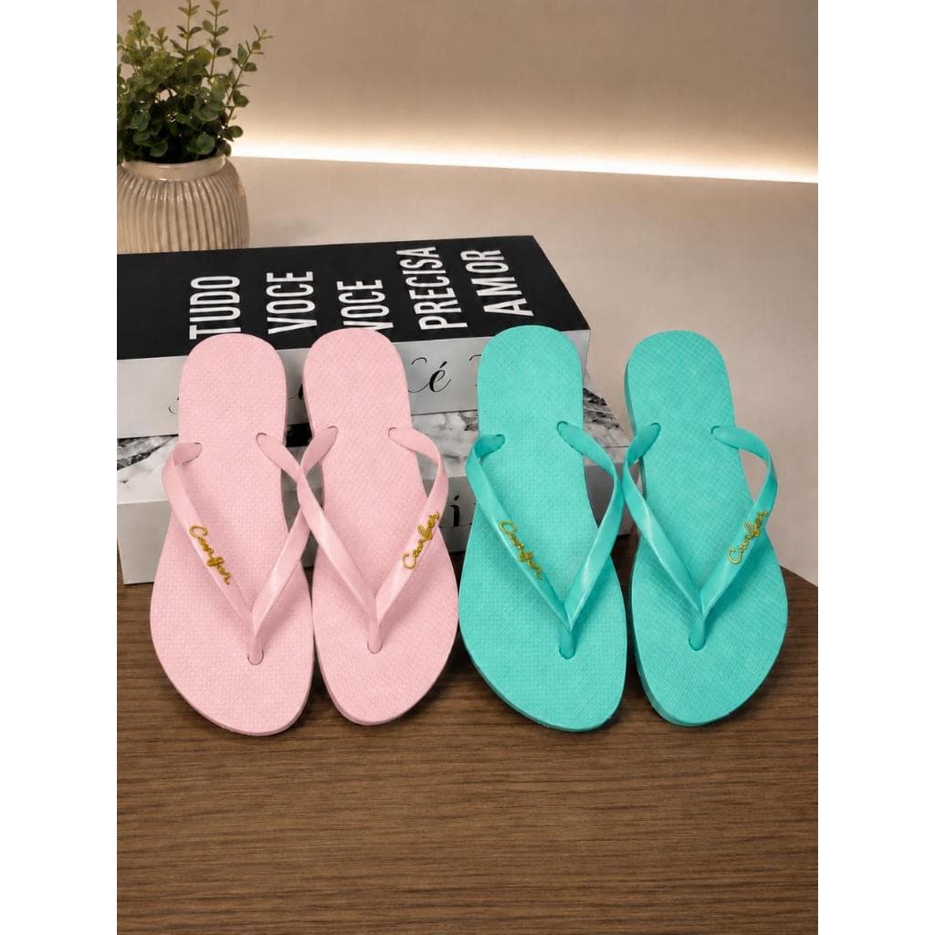 2 Pares Chinelo Para Uso Diario Casual Feminino Adulto 33/34 Ao 39/40