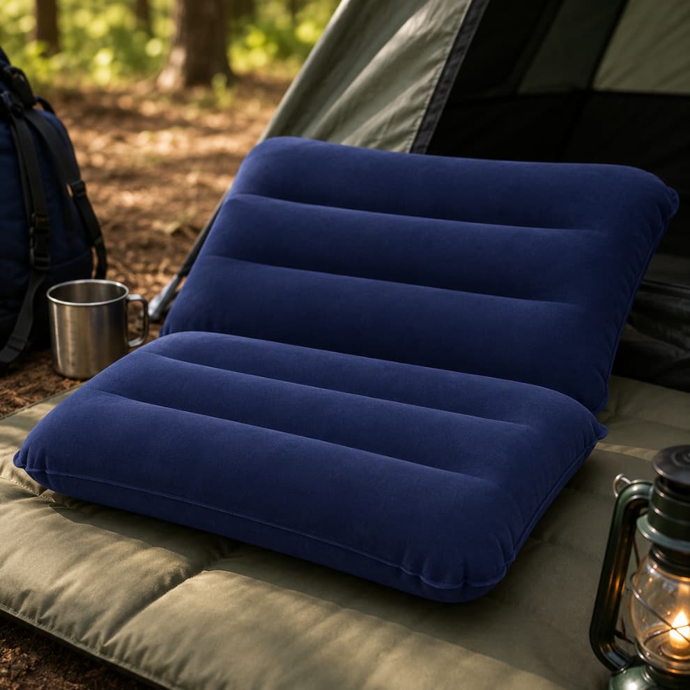 KIT 2 TRAVESSEIRO INFLÁVEL 53 X 37CM CAMPING VIAGEM COLCHÃO