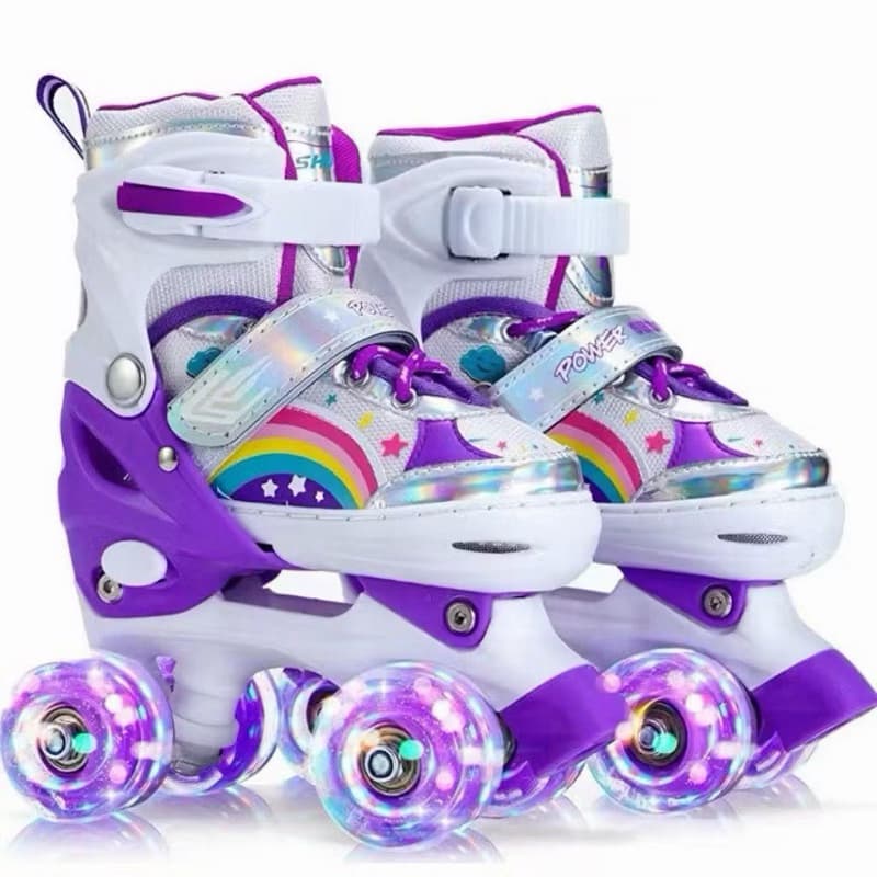 Patins Infantil Quad LED com Rodas 60mm para Mais Estabilidade