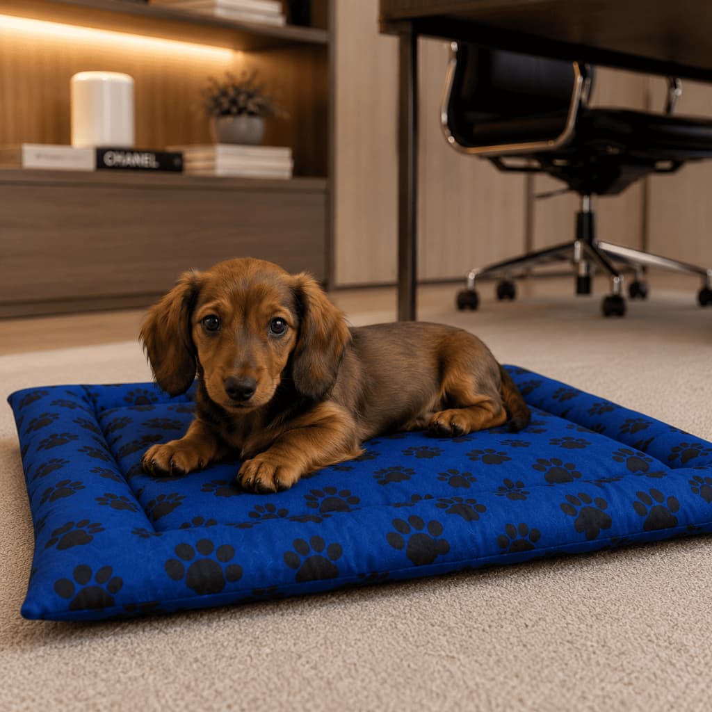 Cama Pet Colchonete Cachorro Gato Macio Impermeável Lavável 65x45cm Patinhas Confortável Antialérgico