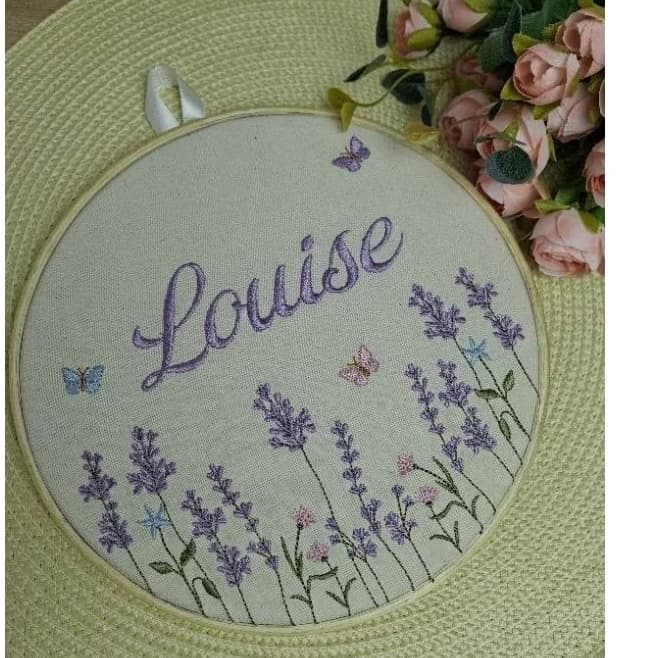 🌸 Bastidor Bordado Personalizado com Nome | Porta Maternidade e Decoração para Quarto de Bebê