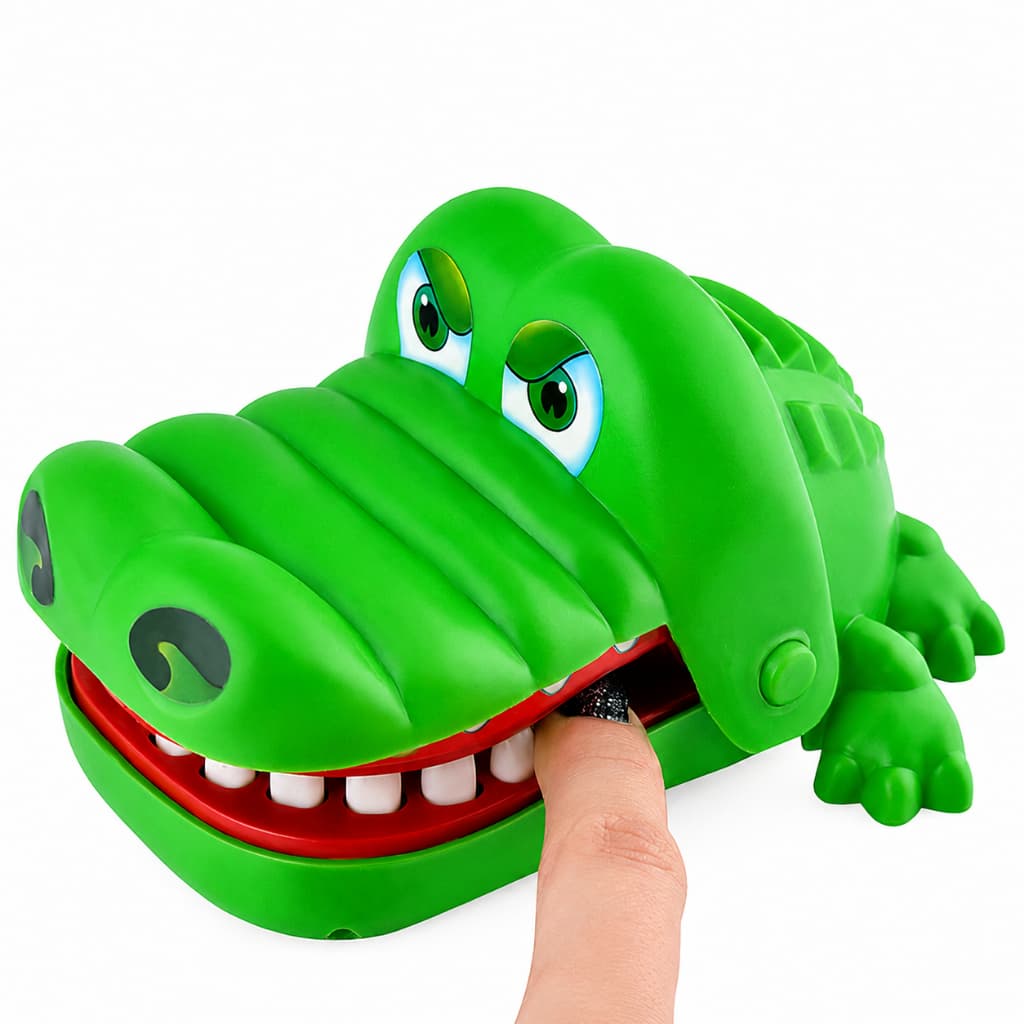 Brinquedo Crocodilo Engraçado Boca Jogo Dentista Mordida Dedo Jacaré Roleta Jogo Brinquedo 5cm