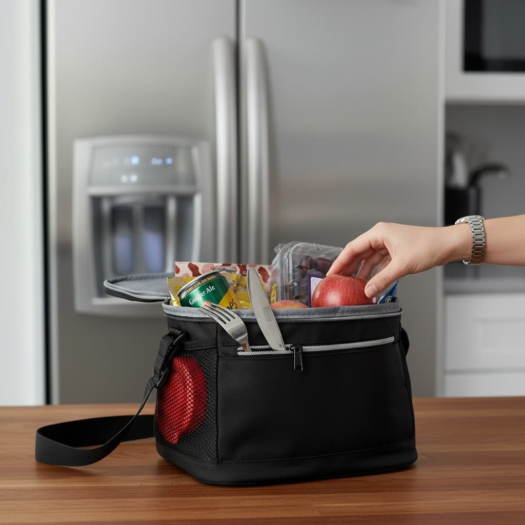 Bolsa Térmica Premium 10L Nylon Resistente Lancheira 2 Divisorias Bolsos Laterais Marmita Trabalho