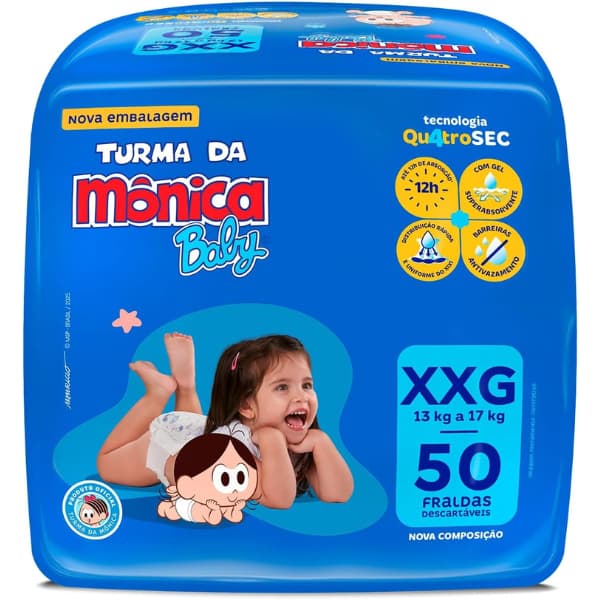 Fralda Turma da Monica Giga XXG 50UN - SOFTYS