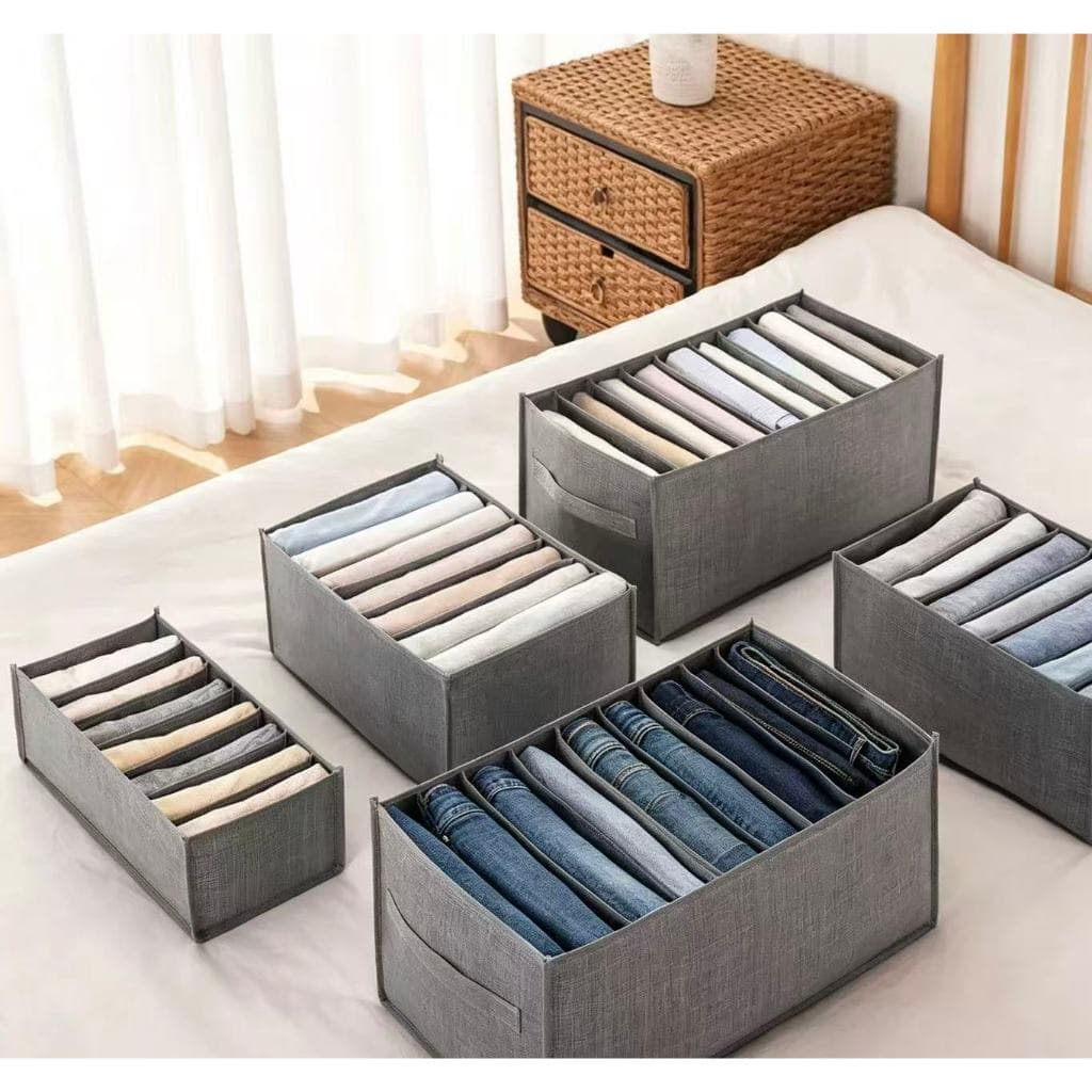 Kit Organizador De Calça Jeans/Organizador De Guarda Roupa Arrumados/Caixa De Armazenamento De Roupas Arrumados
