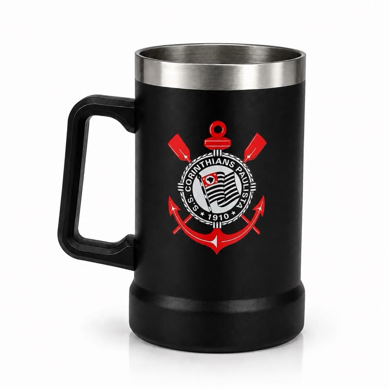 Caneca Corinthians Personalizada Térmica 720ml Aço Inox Parede Dupla
