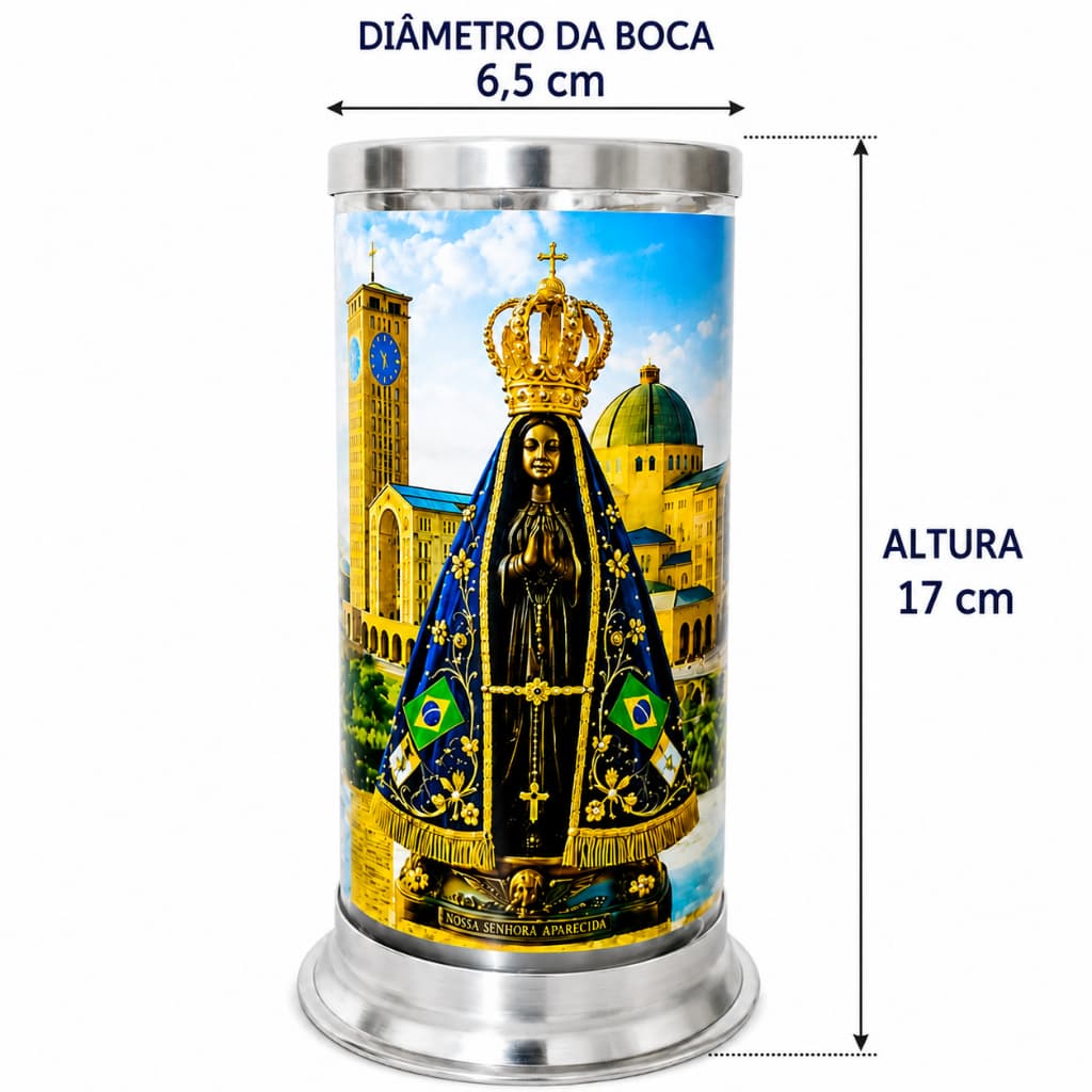 Castiçal Porta Velas 7 dias Nossa Senhora Aparecida