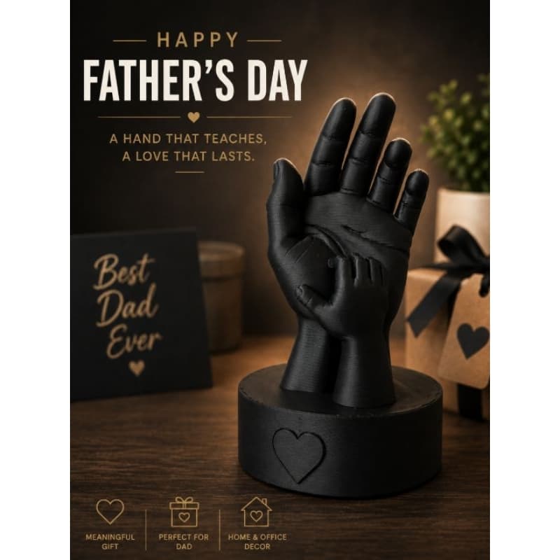 Presente Dia dos Pais Escultura Mãos de Pai e Filho(a) Decorativa  | Amor e Família