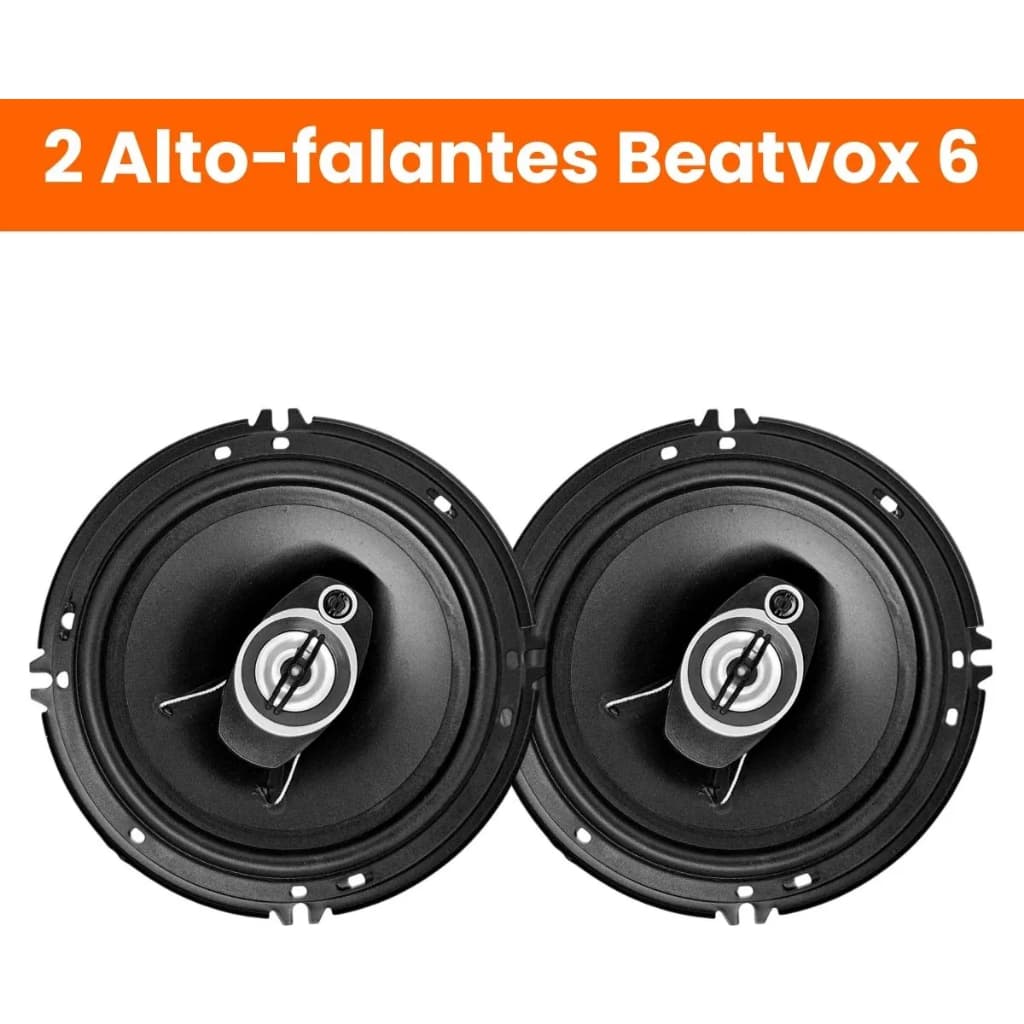 Par de Alto-Falantes Coaxiais Beatvox de 6" e 5" para Carro 100W RMS Preto