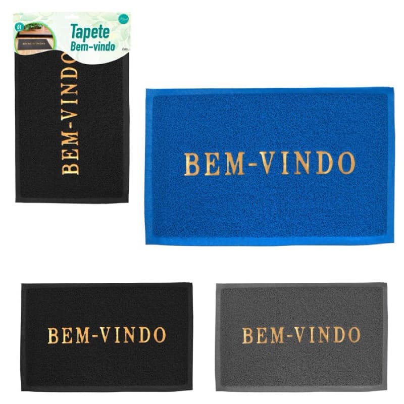 Capacho Bem-Vindo 34x54cm Tapete Para Entrada De Porta