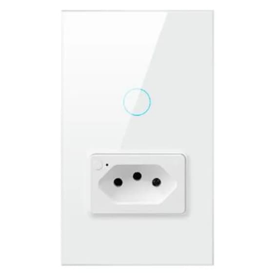 Interruptor Inteligente 1 Botão Touch Zigbee + Tomada