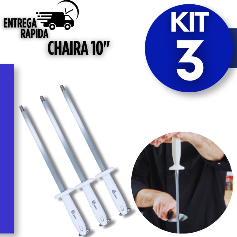 Kit Chairas 10” Profissional Amoladora de Facas com Cabo Ergonômico – Linha Churrasco