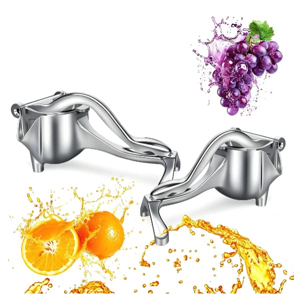 DoisEspremedor manual de alumínio Utensílio de cozinha multifuncional Mini-espremedor manual de frutas que poupa esforço