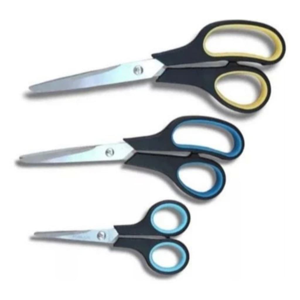 Kit 3 Tesouras Em Aço Inox Corte Costura Artesanato Domestico e profissional 5" 7" 7,5"