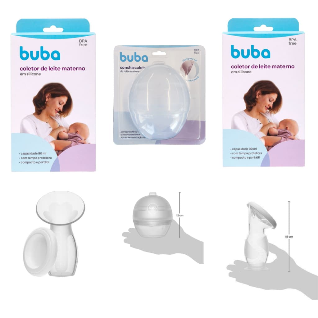 Coletor De Leite Materno com ventosa e silicone - concha buba