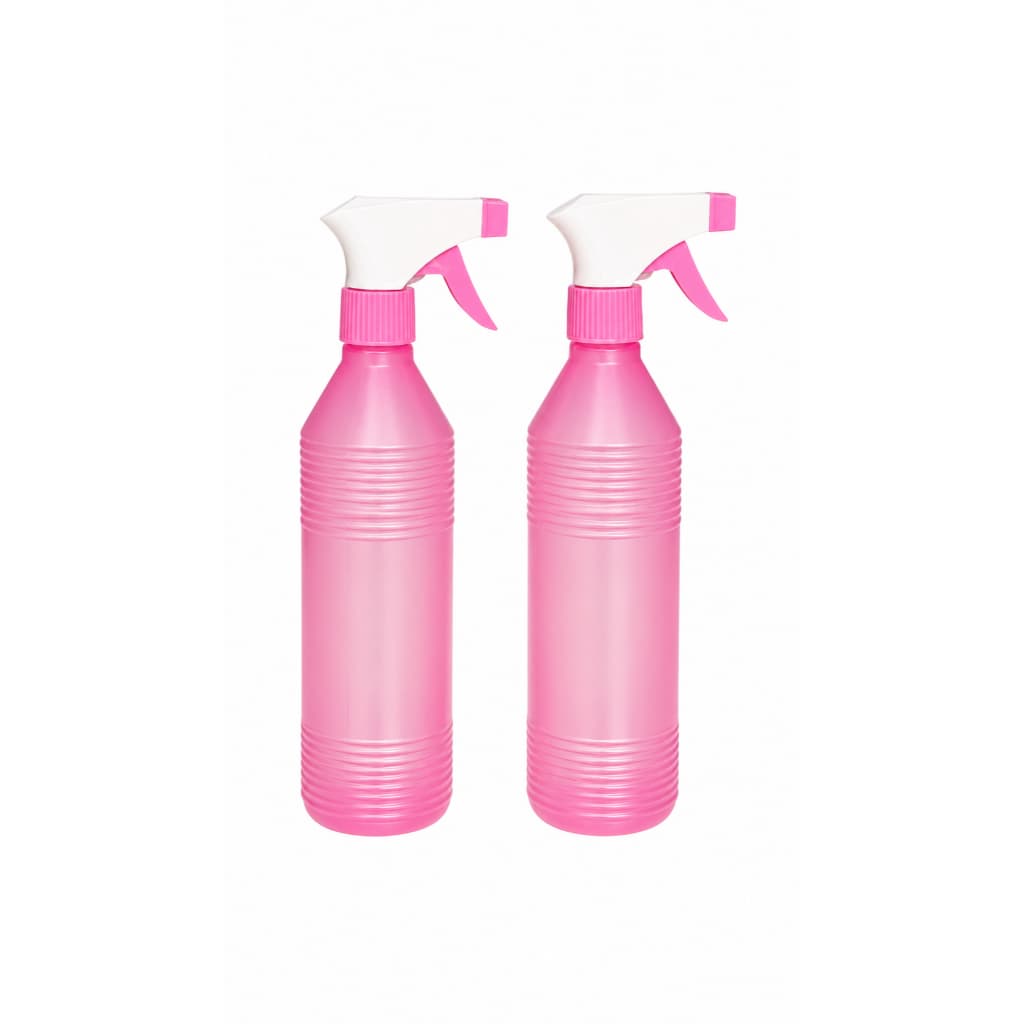 Kit 2  Borrifadores 500mL Rosa Lindos  para Limpeza Bico Ajustável e Design Ergonômico