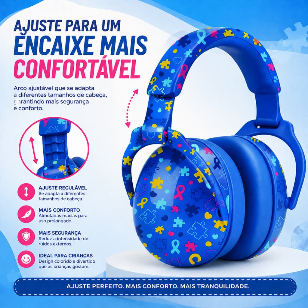 Abafador de Ruídos Tea 32Db I Protetor Auricular Conforto sonoro I Autismo Autista Hipersensibilidade