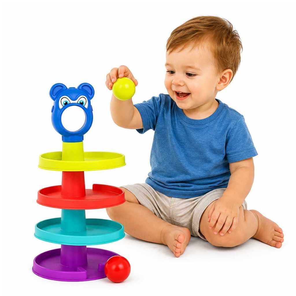 Brinquedo Educativo Escorrega Bola Torre Infantil Coordenação Motora Desenvolvimento Infantil Lúdico