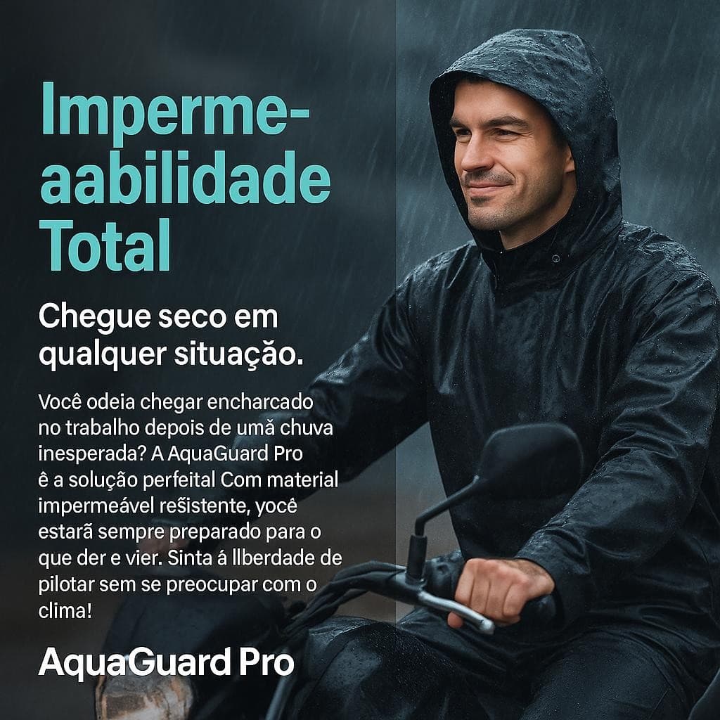 Capa Chuva Moto Impermeável Capuz Reflectivo Alta Visibilidade
