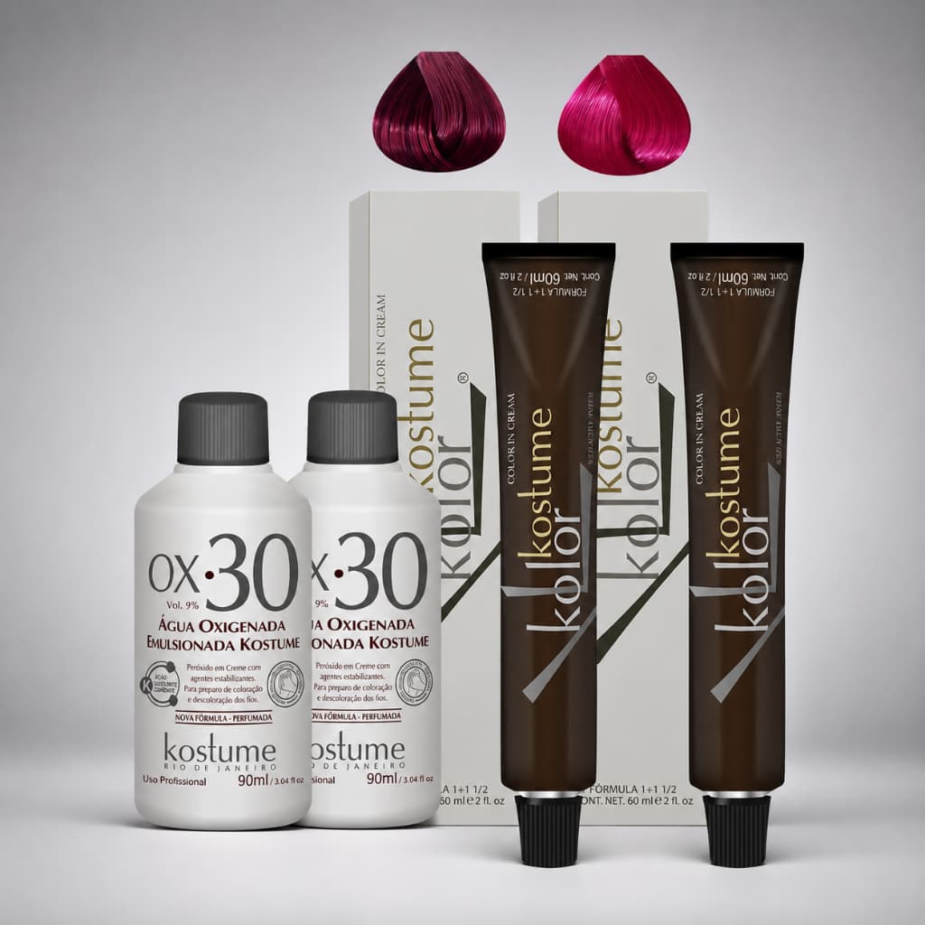 Kit Kostume Kolor Marsala - 8.26 + Magenta + 2 OX 30vol - 90ml