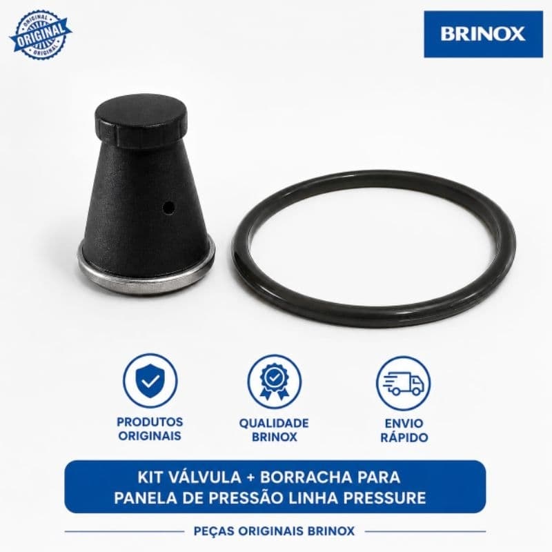 Kit Válvula + Anel de Vedação da Panela de Pressão Brinox 4,2 Litros Original