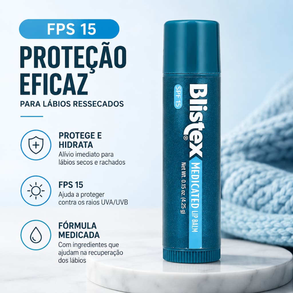 Protetor Labial Blistex Lip Protectant Balm FPS15 Hidratante Lábios Boca Bastão Stick Bálsamo
