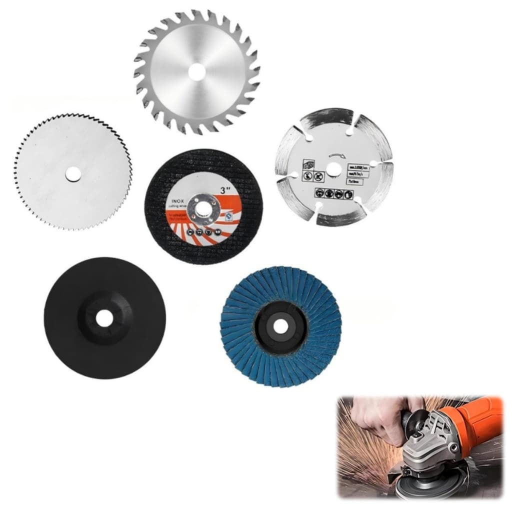 Kit De Disco De Corte De 75mm , 6 Peças , Para Moedor De Ângulo De Furo De 10mm , Lâmina De Serra Circular De Metal