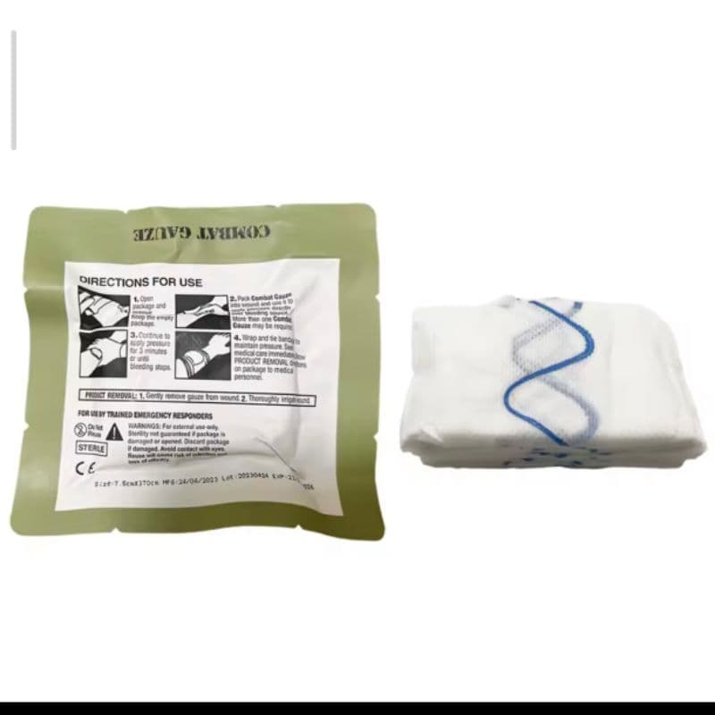 Gaze Hemostática de Combate Dobrada Z Curativo Tático Para Traumas Socorrista APH
