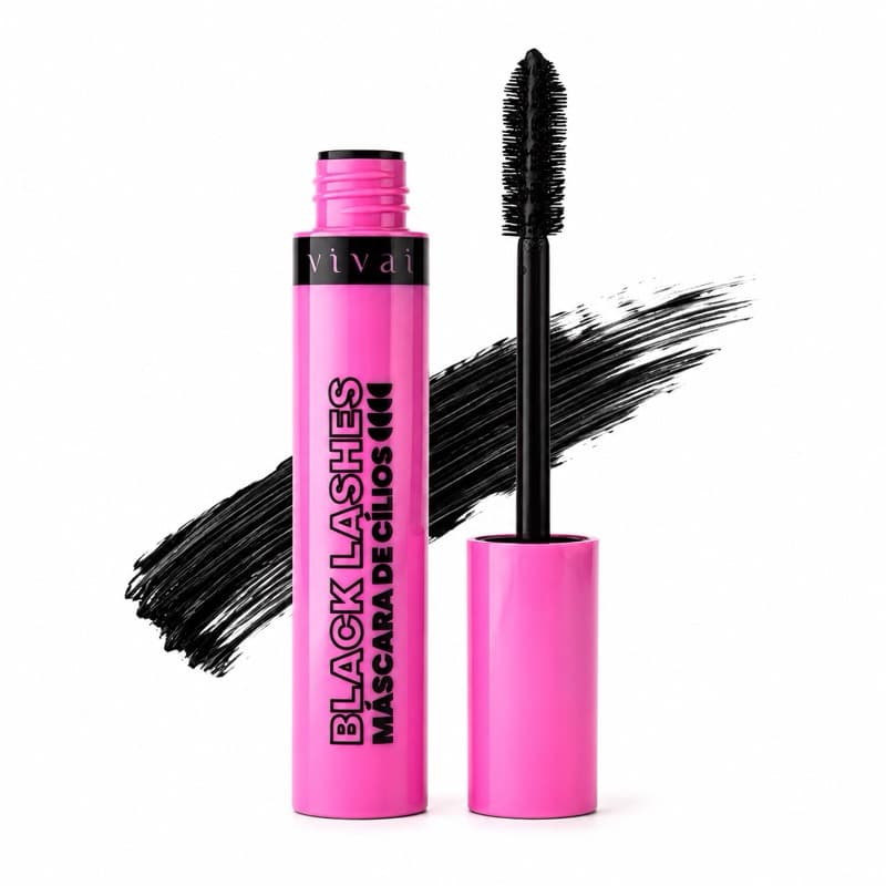 Máscara de Cílios Vivai Black Lashes Volume Extremo Alongamento Longa Duração Resistente à Água